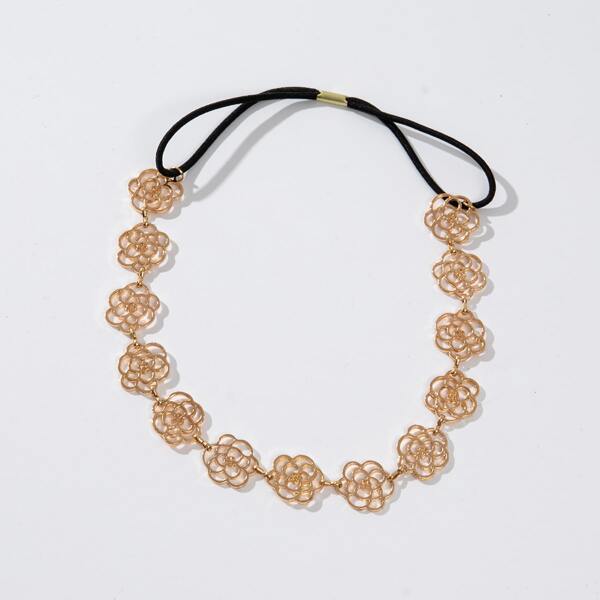 

Flower Decor Chain Hair Band, Multicolor