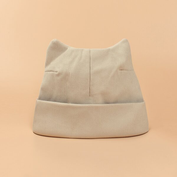 

Ear Decor Docker Hat, Beige