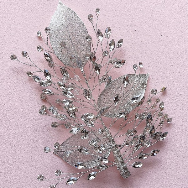 

Leaf Decor Hair Clip, Silver