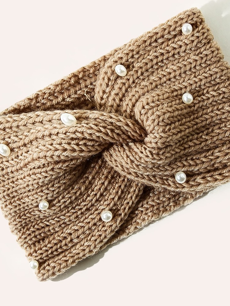 Faux Pearl Hair Band - Khaki - View 3