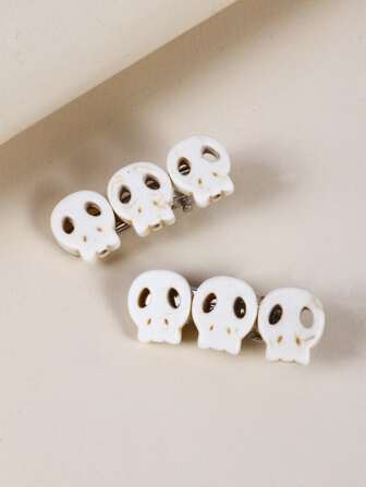 2 pièces Clip à cheveux décoratif de crâne, squelette de rue, accessoires de diable, barrettes à cheveux, pinces à cheveux, articles scolaires, accessoires pour cheveux