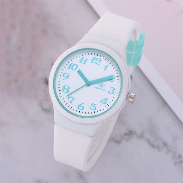 

Silicone Strap Round Pointer Quartz Watch