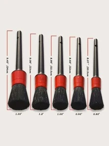 Set de cepillos para detalles de automóviles de 5 piezas, limpiador de automóviles - Negro - Ver 3