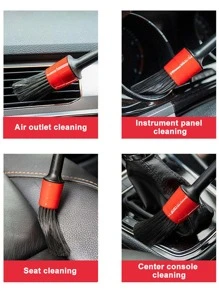 Set de cepillos para detalles de automóviles de 5 piezas, limpiador de automóviles - Negro - Ver 6