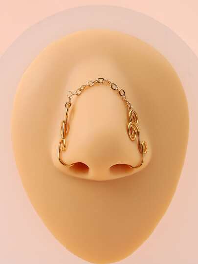 Cadena decorativa para la nariz, acero inoxidable, moda Punk, Piercing perfecto para mujeres y hombres, regalo de joyería corporal