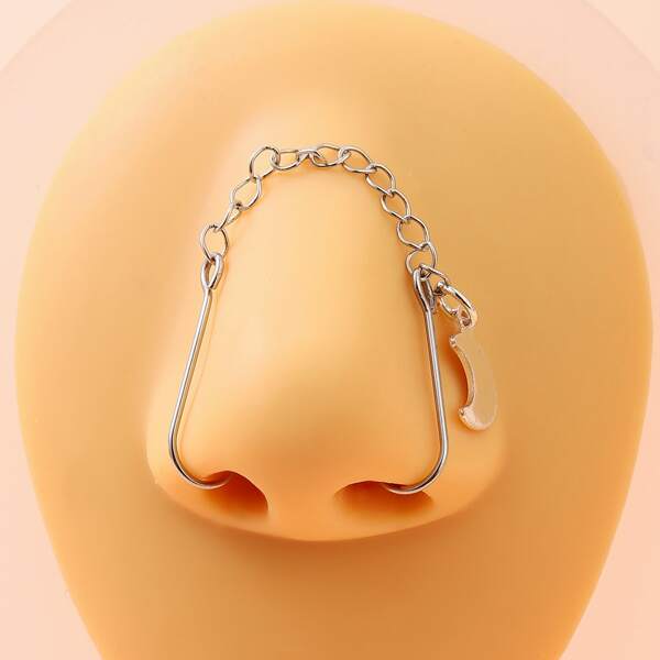 

Chain Decor Nose Cuff, Silver