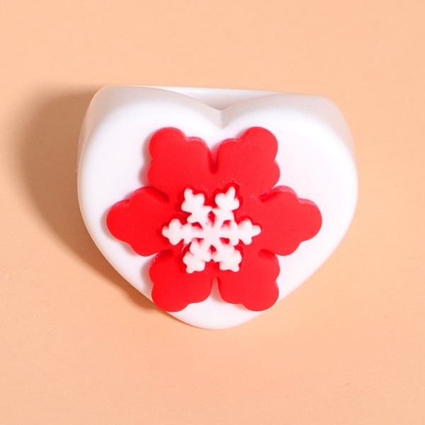 

Christmas Snowflake Decor Ring, Red and white