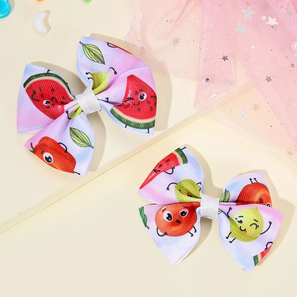 

2pcs Toddler Girls Bow Hair Clip, Multicolor