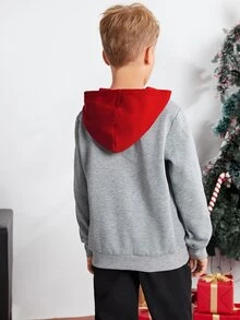 SHEIN 青少年男孩圣诞印花卫衣 - 彩色 - 查看 2