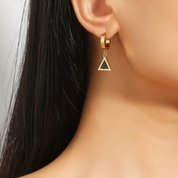 

18K Gold Plated Triangle Drop Earrings, Multicolor