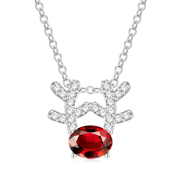

Christmas Antlers Pendant Necklace, Red