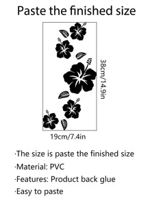 1 cái Decal nắp bồn cầu in hoa - màu đen - Xem 3