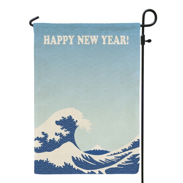 

1pc Sea Wave Pattern Decorative Garden Flag, Blue