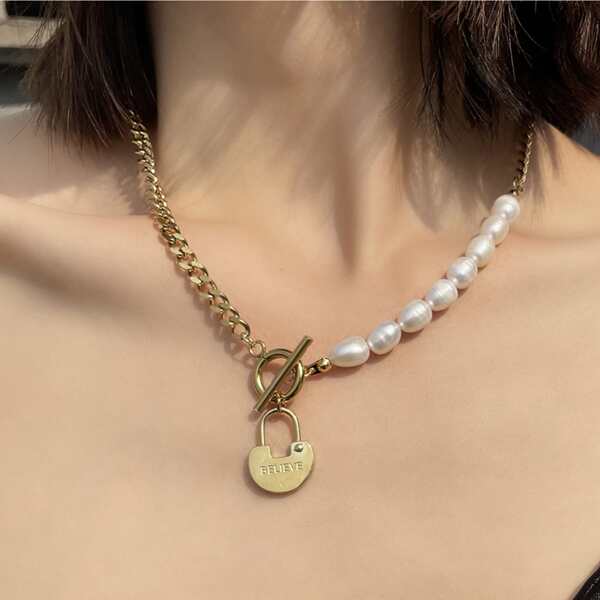 

18K Gold Plated Pearl Decor Necklace