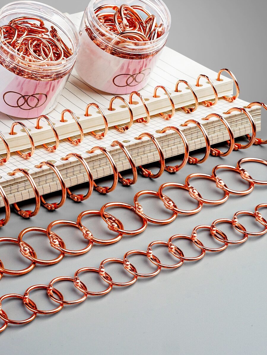 licao 30pcs Random Metal Ring Binder - Rose Gold - View 1