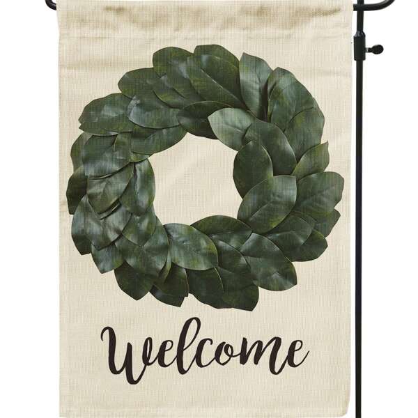 

Welcome Wreath Print Garden Flag, Multicolor