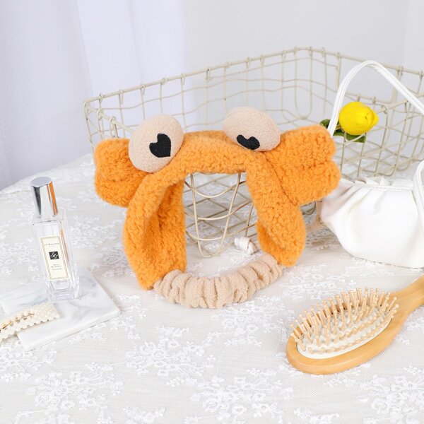

1pc Crab Design Bath Headband, Orange