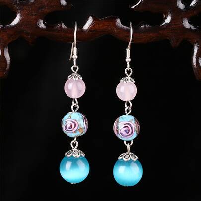 Stone Decor Drop Earrings