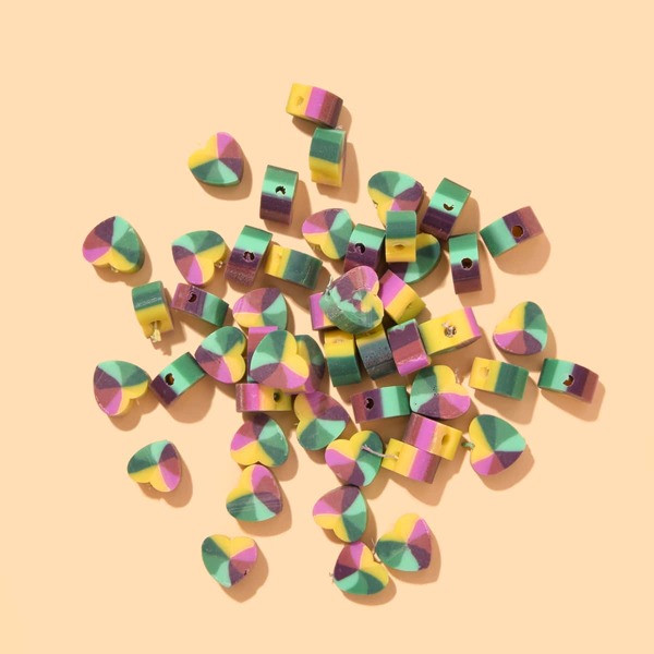 

50pcs Heart Design DIY Jewelry Accessory, Multicolor