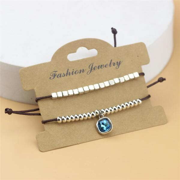 

2pcs Bead Decor Bracelet, Multicolor