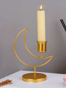 1pc Moon Design Candle Holder - Gold - View 2