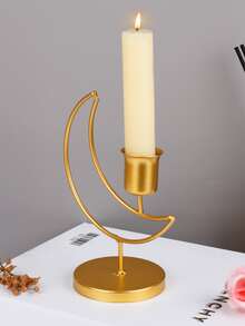 1pc Moon Design Candle Holder - Gold - View 5