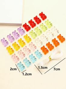 32入組卡通小熊DIY首飾配件 - 彩色 - 查看 3