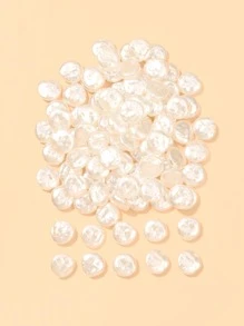 50 cái Faux Pearl DIY Trang sức Phụ kiện - trắng - Xem 1