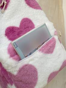 Heart Graphic Fluffy School Bag - Multicolor - View 5