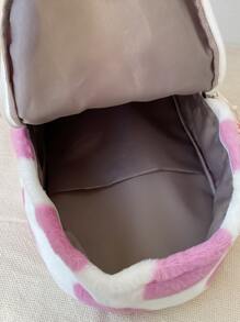 Heart Graphic Fluffy School Bag - Multicolor - View 6