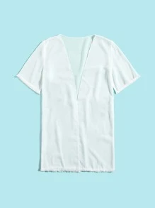 Girls Open Front Kimono - White - View 3