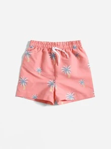 Shorts De Natação Com Estampa De Árvore De Palmeira Para Meninos Adolescentes