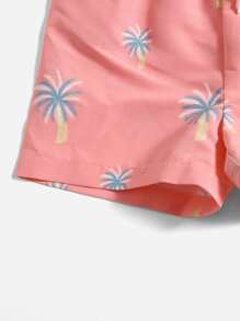Shorts De Natação Com Estampa De Árvore De Palmeira Para Meninos Adolescentes