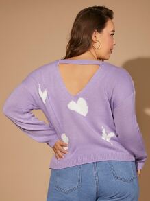 Áo len Plus Size Giải trí - Màu tím - Xem 1