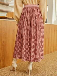 SHEIN 高腰紋理質感半身裙 - 珊瑚粉 - 查看 2