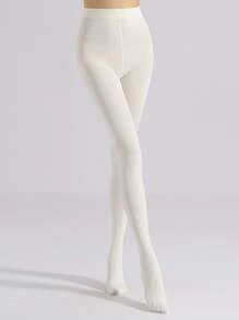 1/2 Pcs Women's 1200D Thermal Lined Thick Tights, Autumn/Winter, Cozy - White - View 4