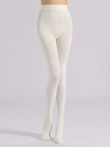 1/2 Pcs Women's 1200D Thermal Lined Thick Tights, Autumn/Winter, Cozy - White - View 5