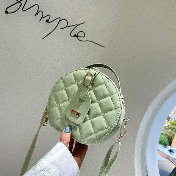 

Quilted Buckle Decor Satchel Bag, Green