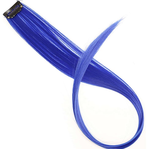 

Long Straight Synthetic Hairpiece, Royal blue