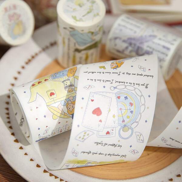 

1roll Cartoon Graphic Random Washi Tape, Multicolor