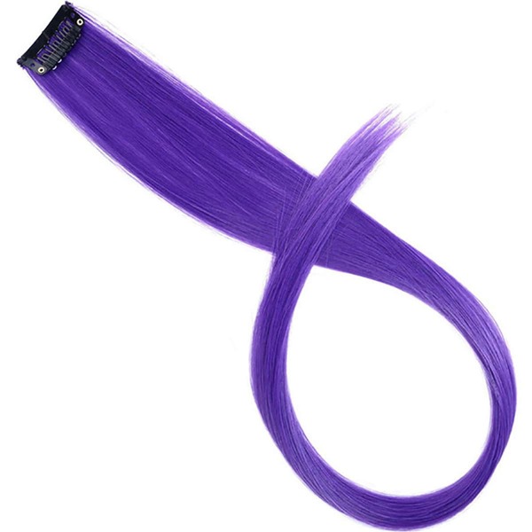 

Long Straight Synthetic Hairpiece, Violet purple
