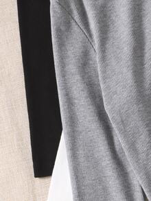 SHEIN Unity 3入組1/4拉鍊短款緊身T恤 - 彩色 - 查看 5