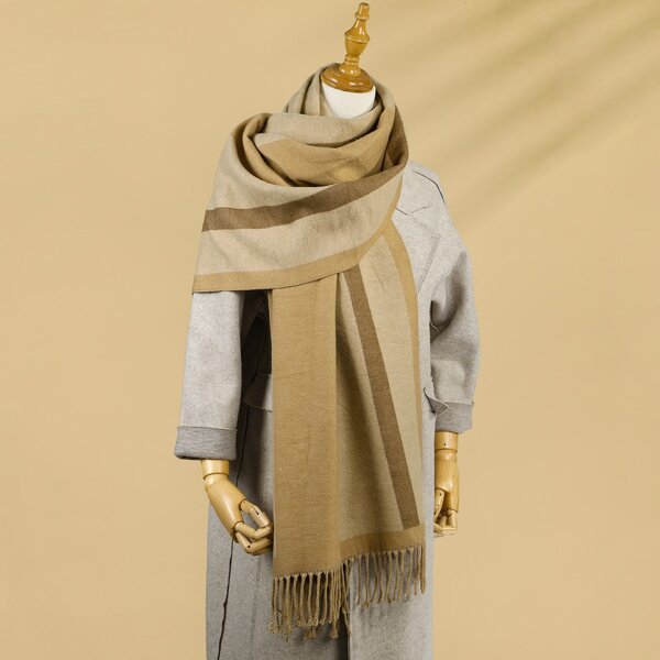 

Fringe Hem Geometric Pattern Scarf, Multicolor