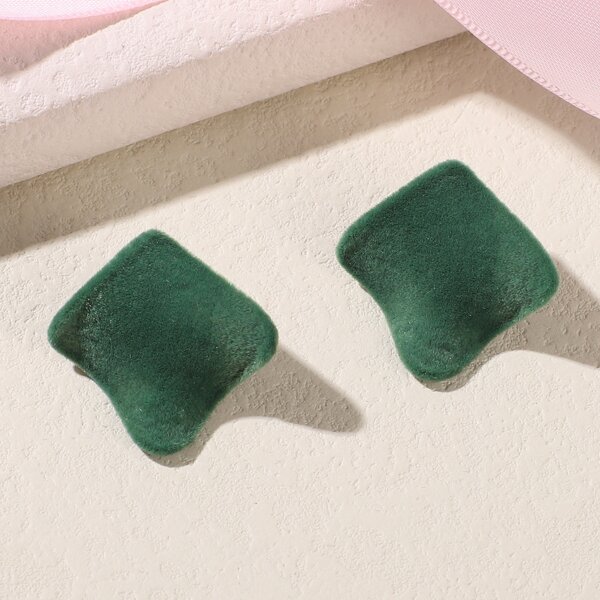 

Geometric Design Earrings, Green