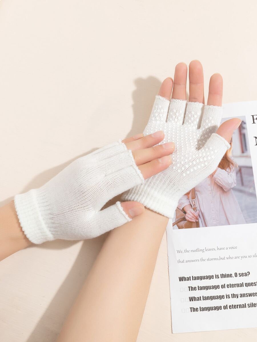 Guantes sin dedo simple - Blanco - Ver 1