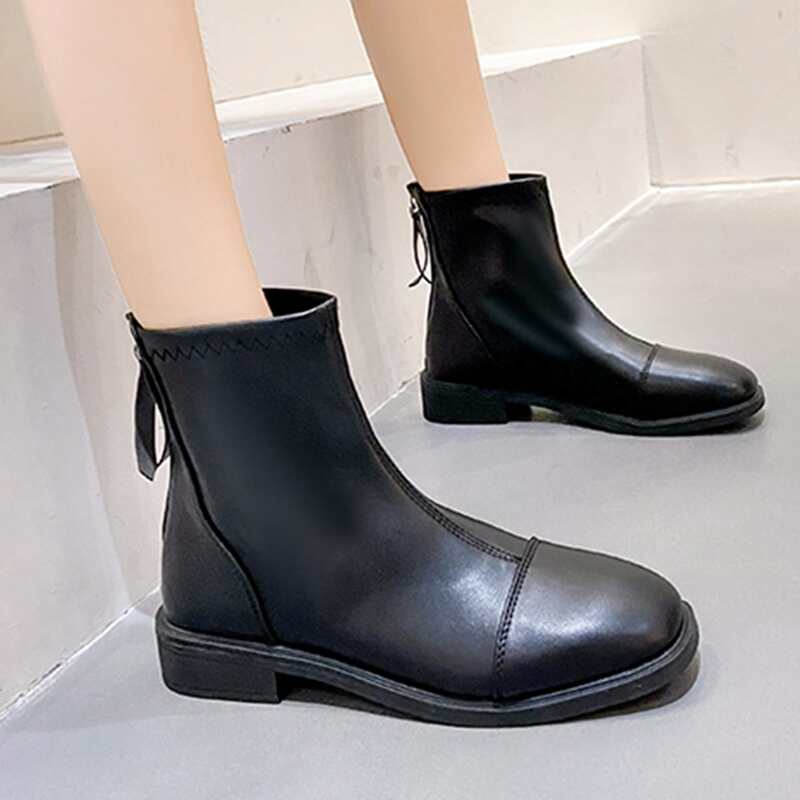 

Minimalist Zip Back Boots, Black
