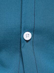 Manfinity Mode Men Solid Collared Button Up Shirt - Teal Blue - View 3