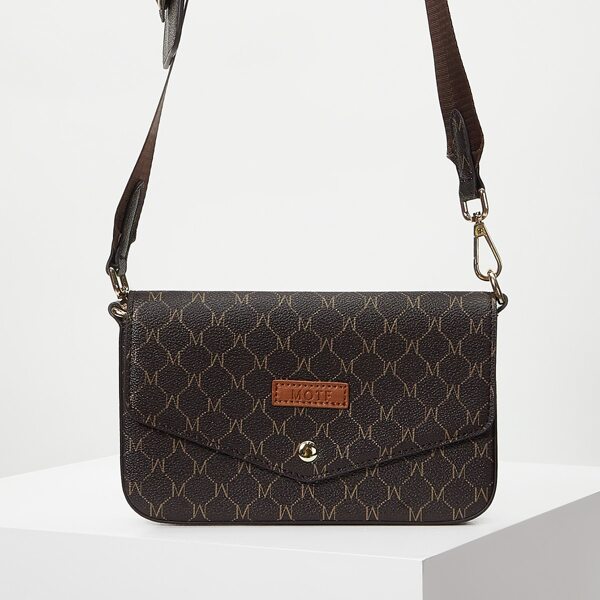 

LETTER GARPHIC MULTIFUCTION CROSSBODY BAG, Brown