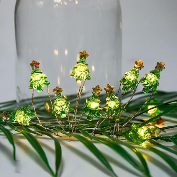 

1pc String Light With 20pcs Christmas Tree Bulb, Yellow