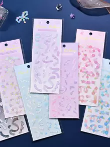 3pcs Ribbon Pattern Random Sticker - Multicolor - View 1